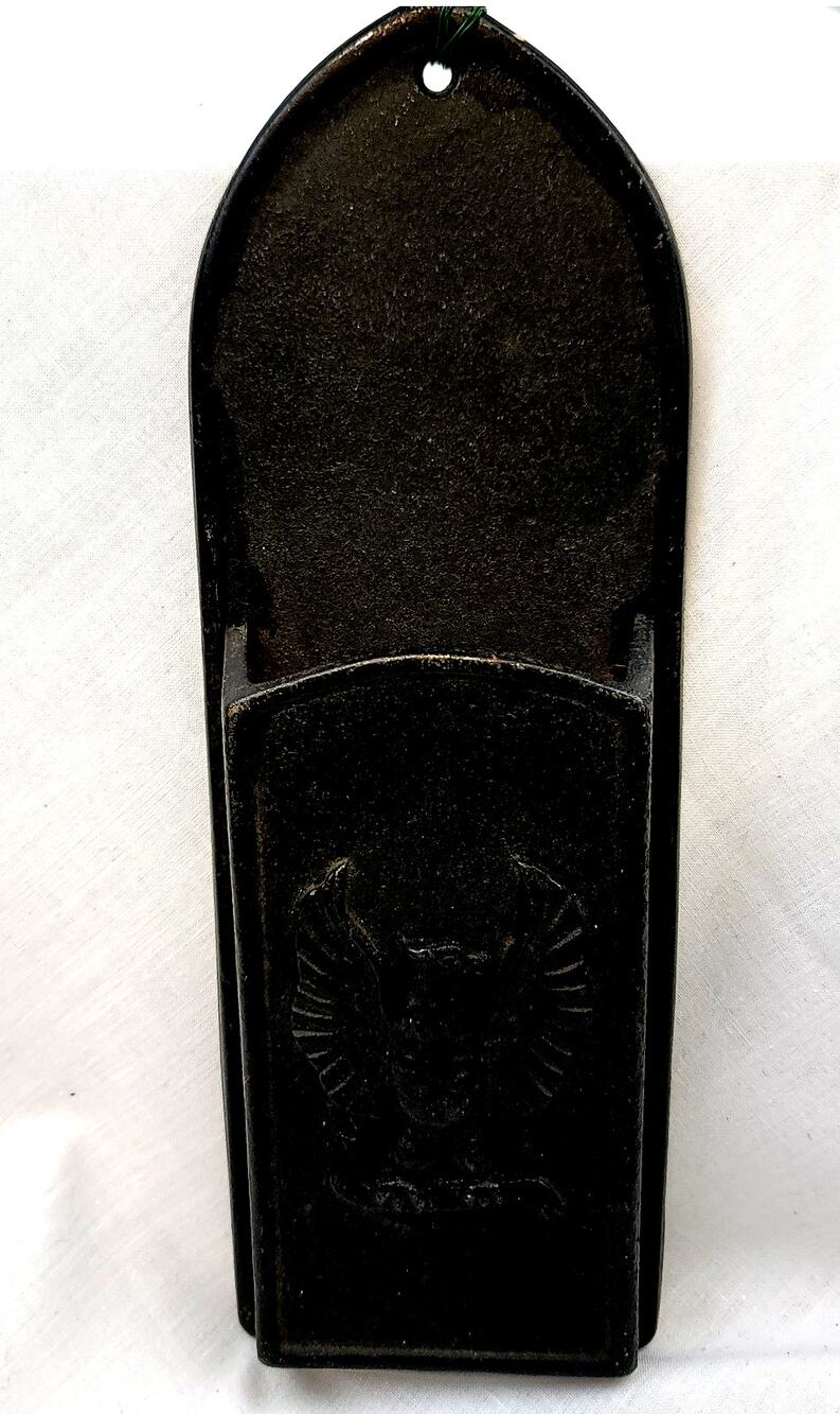 Vintage Federal Style Eagle Black Cast Iron Match Stick Holder 10.5" Historical